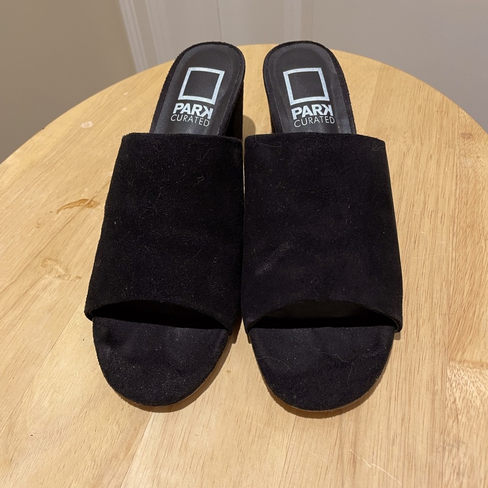 Black heeled mules from Park
